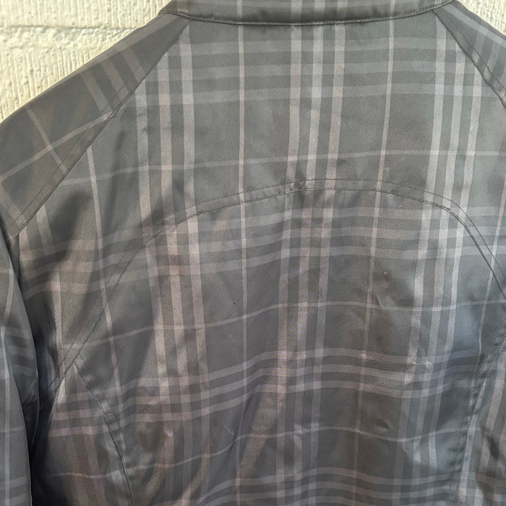 Burberry Golf Puffer Black Plaid Fleece Jacket Coat size XS - Picture 14 of 14